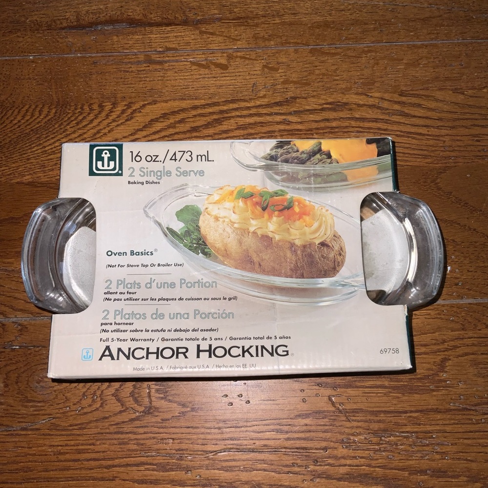 New Anchor Hocking 16oz Single Serve Dish Set of 2. Brand new